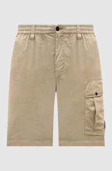 Бежевые шорты с патчем логотипа