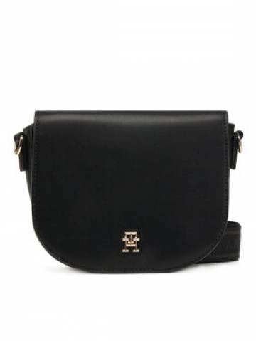 Tommy Hilfiger Сумка Th Logotape Saddle Bag AW0AW17184 Чорний Tommy Hilfiger Сумка Th Logotape Saddle Bag AW0AW17184 Чорний
