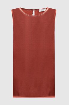 Терракотовый топ из шелка
