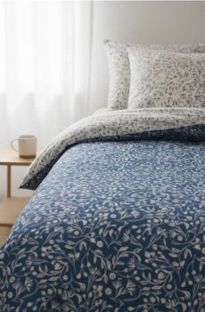 Двосторонній комплект постільної білизни з візерунком - індиго