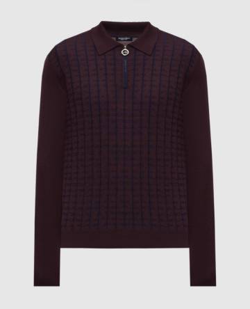 Фиолетовое поло из шерсти и шелка