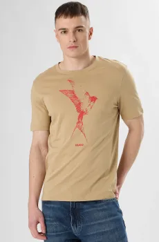 Мужская бежевая футболка Бежевый M HUGO 50557684;269
