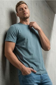 Бавовняна футболка basic - світло-бірюзовий