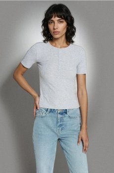 Блузка з тканини з високим вмістом віскози - сірий