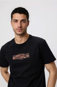 Reserved - Футболка regular fit з мерсеризованої бавовни - чорний - 305FP-99X