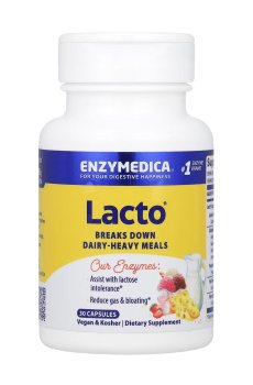 Ферменты для переваривания лактозы Enzymedica Lacto, 30 капсул