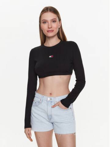 Tommy Jeans Блузка Badge DW0DW15306 Чорний Regular Fit Tommy Jeans Блузка Badge DW0DW15306 Чорний Regular Fit