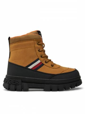 Tommy Hilfiger Черевики туристичні Stripes Fur Boot T3X5-33713-1487 S Коричневий Tommy Hilfiger Черевики туристичні Stripes Fur Boot T3X5-33713-1487 S Коричневий