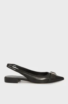 Женские черные кожаные слингбэки Khimena Черный 36 PRPY PRSDS72007W