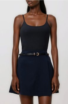 Reserved - Спідниця-шорти з ременем - темно-синій - 476HV-59X