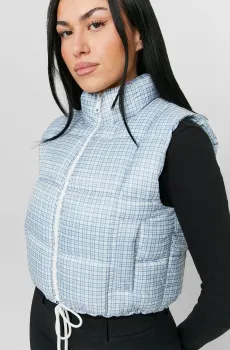 Женский голубой жилет в клетку Голубой L Tally Weijl SJAPESQUARI