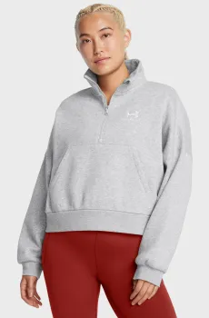 Женская серая спортивная кофта UA Icon Fleece OS HZ Серый M Under Armour 1386460-011