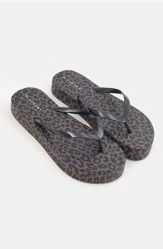 В’єтнамки з леопардовим принтом - темно коричневий