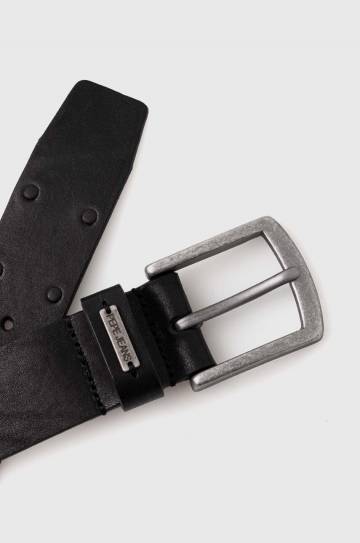 Кожаный ремень Pepe Jeans KENT BELT мужской цвет чёрный PM021030 Кожаный ремень Pepe Jeans KENT BELT мужской цвет чёрный PM021030