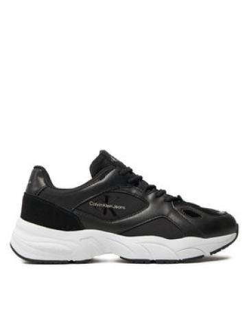Calvin Klein Jeans Снікерcи Retro Tennis Low Lace Mix Ml YW0YW01528 Чорний Calvin Klein Jeans Снікерcи Retro Tennis Low Lace Mix Ml YW0YW01528 Чорний