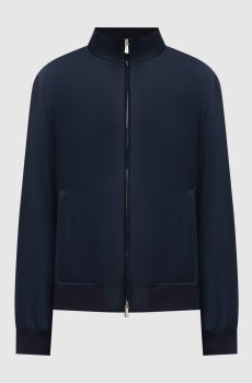 Синяя куртка из шерсти