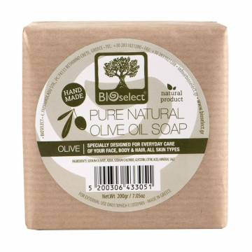 Натуральное оливковое мыло для лица и тела BIOselect Pure Natural Olive Oil Soap, 200 г
