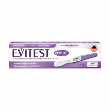 Струйный экспресс-тест для определения беременности Evitest Perfect, 1 шт Струйный экспресс-тест для определения беременности Evitest Perfect, 1 шт