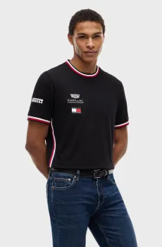 Мужская черная футболка TH x Cadillac Formula 1® Team Черный M Tommy Hilfiger MN0MN00076