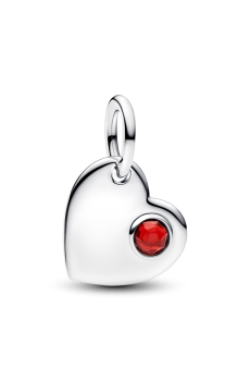 Намистина "Серце з червоним каменем"