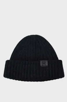Женская темно-синяя шапка TH FLUFFY BEANIE Синий ONESIZE Tommy Hilfiger AW0AW16632