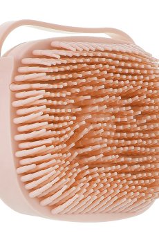 Щетка-массажер для кожи головы Cosmo Shop силиконовая, с контейнером для жидкости, персиковая, 1 шт (CS081P)