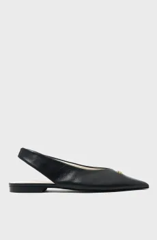 Женские черные кожаные слингбэки Черный 39 Bimba Y Lola 242BZ0436.10000