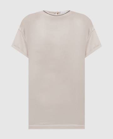 Топ из шелка цвета хаки