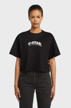 Женская черная футболка Felt Черный XS G-Star RAW D26921,C336