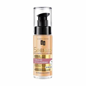 Тональная основа для лица AA 5 Repair Age Technology Foundation Идеальное разглаживание, 03 Beige, 30 мл Тональная основа для лица AA 5 Repair Age Technology Foundation Идеальное разглаживание, 03 Beige, 30 мл