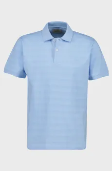 Мужское голубое поло в полоску TEXTURE STRIPE Голубой 3XL Gant 2014096