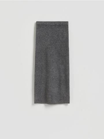 Reserved - Трикотажна спідниця міді - темно-сірий - 292GP-90X