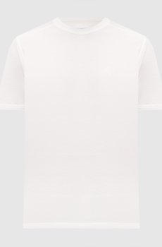 Белая футболка с шелком с вышивкой логотипа