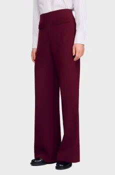 Женские бордовые брюки Бордовый 34 Sandro SFPPA01799_Bordeaux