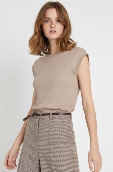 Бавовняна футболка - бежевий