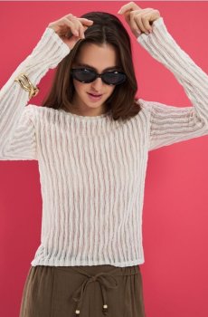 Блузка basic - нюдовий