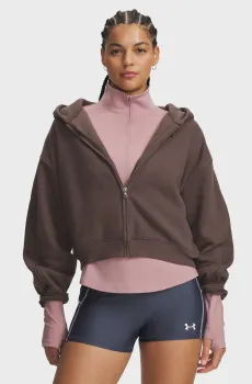 Женское коричневое худи UA ICON SAMA FLC FZ Коричневый L Under Armour 6017525-200