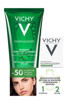 Набор для жирной и проблемной кожи лица Vichy Normaderm (гель для умывания, 200 мл + флюид, 50 мл)