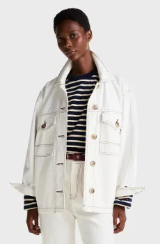Женская белая джинсовая куртка DNM OVERSIZED Белый S Tommy Hilfiger WW0WW43728