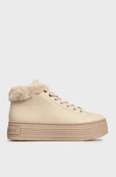 Женские бежевые хайтопы BOLD PLATF LOW LACEUP MG LTH Бежевый 36 Calvin Klein YW0YW01590