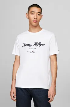 Мужская белая футболка SCRIPT LOGO Белый XL Tommy Hilfiger MW0MW33691
