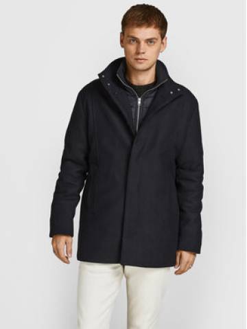 Jack&Jones Вовняне пальто Dunham 12189349 Чорний Regular Fit Jack&Jones Вовняне пальто Dunham 12189349 Чорний Regular Fit