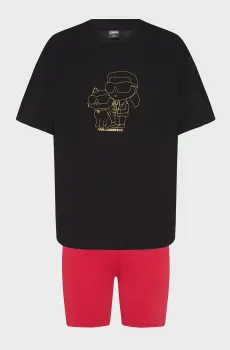 Женская пижама (футболка, шорты) IKONIK 2.0 BIKE Разноцветный S Karl Lagerfeld 235W2133