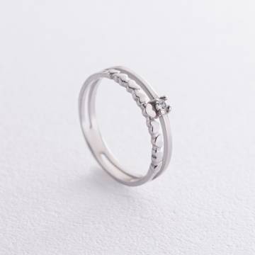Серебряное помолвочное кольцо c сердечками (фианит) 7067 Серебряное помолвочное кольцо c сердечками (фианит) 7067