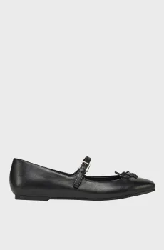 Женские черные кожаные балетки Черный 38 Guess FLJKAY.LEA02;BLACK