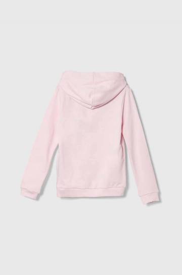 Детская хлопковая кофта Guess цвет розовый с капюшоном с принтом J83Q14 KAUG0