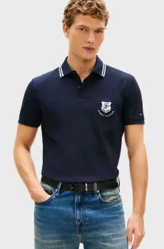 Мужское темно-синее поло BADGE Синий S Tommy Hilfiger MW0MW43061