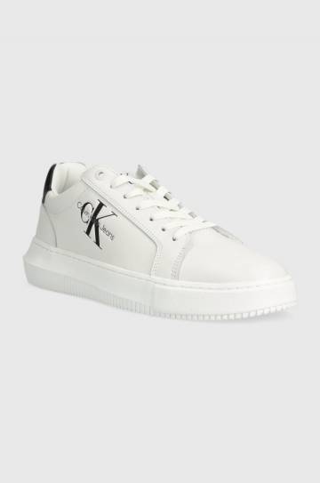 Кожаные кроссовки Calvin Klein Jeans YM0YM00681 CHUNKY CUPSOLE MONOLOGO цвет белый Кожаные кроссовки Calvin Klein Jeans YM0YM00681 CHUNKY CUPSOLE MONOLOGO цвет белый