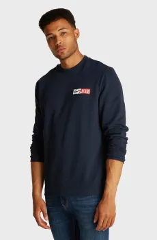 Мужской темно-синий свитшот TJM REG ENTRY GRAPHIC CREW Синий XL Tommy Jeans DM0DM20341