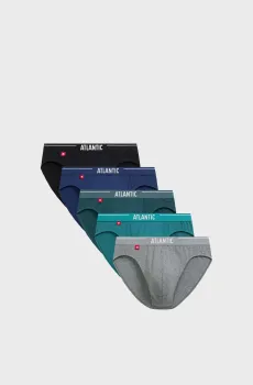 Мужские брифы (5 шт) Разноцветный L Atlantic 5SMP-004